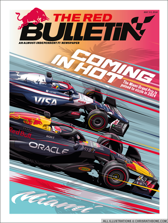 Red Bull Red Bulletin Magazine cover Illustrations by Chris Rathbone